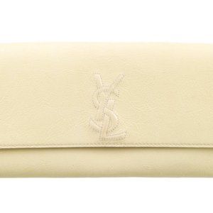 Saint lauren belle De Jour clutch yellow patent leather